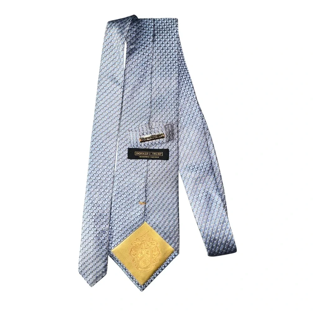 Donald J. Trump Necktie‎ Mens Light Blue Geometric Designer Neck Tie